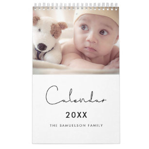 Calendário de fotos da família minimalista simples