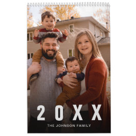 Calendário de Fotos da Família Simples