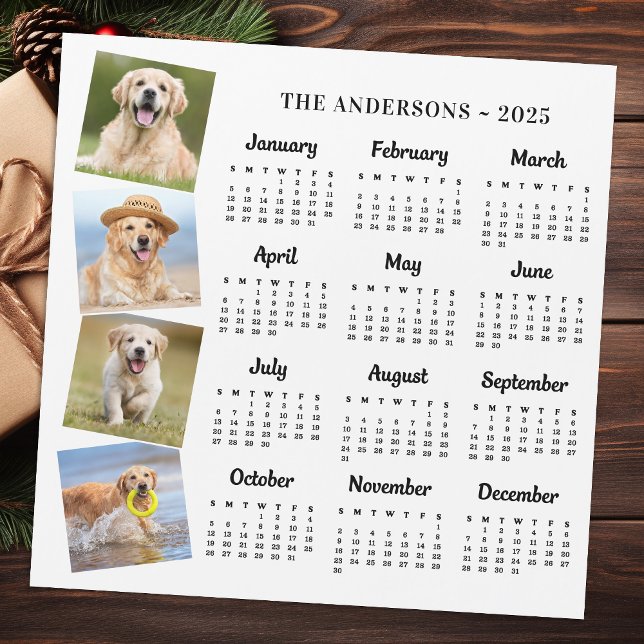 Calendário de Fotos de Cão de Pet Personalizado da (Criador carregado)