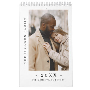 Calendário de Fotos de Casal Novo Minimalista Mode