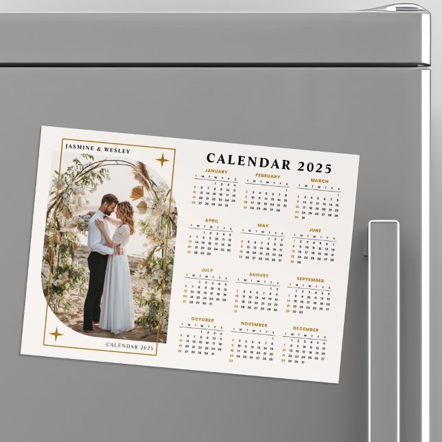 Calendário de Fotos de Casamento de Natal Dourado  (Criador carregado)
