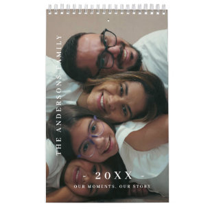 Calendário de Fotos de Família Minimalista Moderna