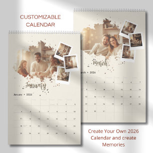 Calendário de Fotos de Família Minimalista Moderna