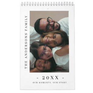 Calendário de Fotos de Família Minimalista Moderna