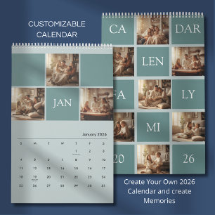 Calendário de Fotos de Família Minimalista Persona