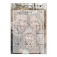 Calendário de Fotos de Feriado de Script Moderno 2