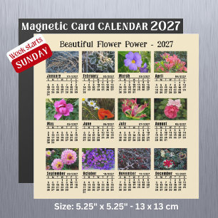 Calendário de Fotos de Flores de 2027 Domingo Sema