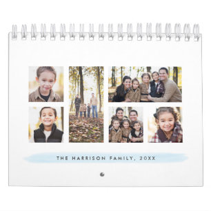 Calendário de fotos de lavagem com aquarelas