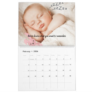 Calendário de Fotos Personalizado 2026 com Mensage