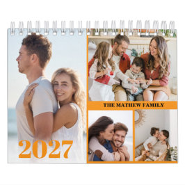 Calendário de Fotos Personalizado 2027 Simples Cri