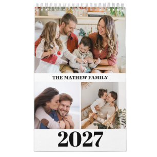 Calendário de Fotos Personalizado 2027 Simples Cri