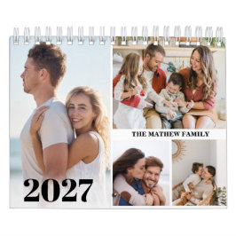 Calendário de Fotos Personalizado 2027 Simples Cri