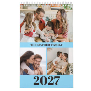 Calendário de Fotos Personalizado 2027 Simples Cri