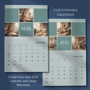 Calendário de Fotos Personalizado Minimalista 2026