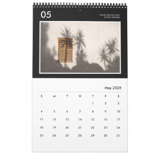 Calendário de Fotos Personalizado Preto e Branco S