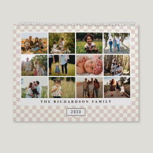 Calendário de Fotos Personalizado Xadrez Moderno 2