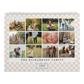 Calendário de Fotos Personalizado Xadrez Moderno 2