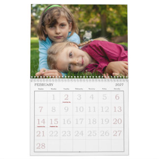 Calendário de Fotos Pessoais de Família de 2027 em