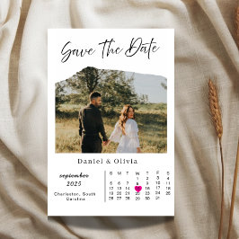 Calendário de Fotos Rústico Cartão de Salvar a Dat