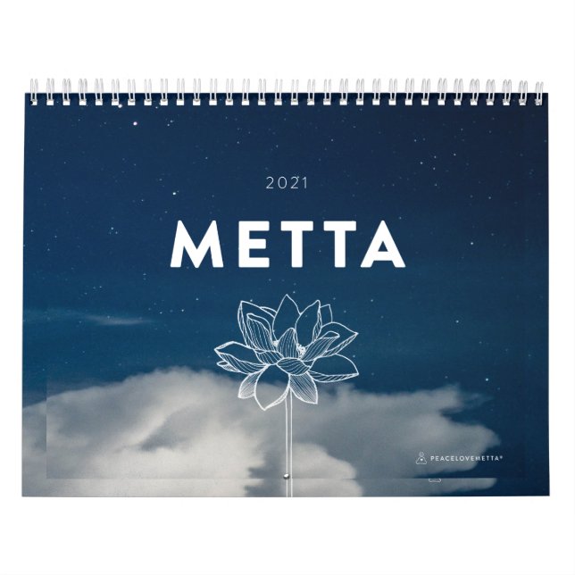 Calendário de Frases Metta 2021 por PeaceLoveMetta (Capa)