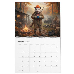 Calendário de Gambá Americana Rústica Patriótica