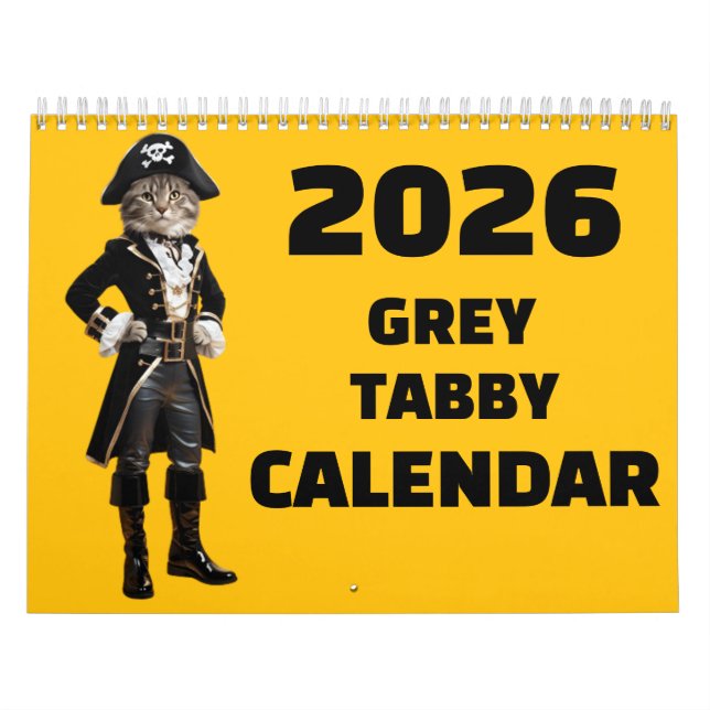 Calendário de Gato Listrado Cinza (Capa)
