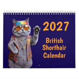 Calendário de Gatos British Shorthair 2027