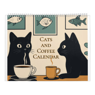 Calendário de Gatos e Café