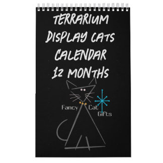 Calendário de Gatos em Expositor de Terrário