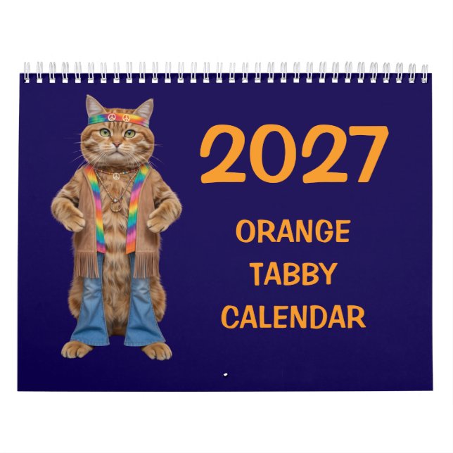 Calendário de Gatos Laranja Tabby 2027 (Capa)