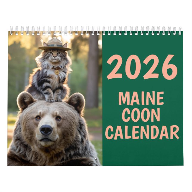 Calendário de Gatos Maine Coon (Capa)