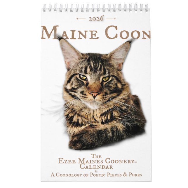 Calendário de Gatos Maine Coon 2026 (Capa)