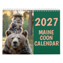 Calendário de Gatos Maine Coon 2027