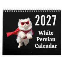 Calendário de Gatos Persas Brancos 2027