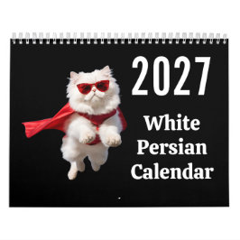 Calendário de Gatos Persas Brancos 2027