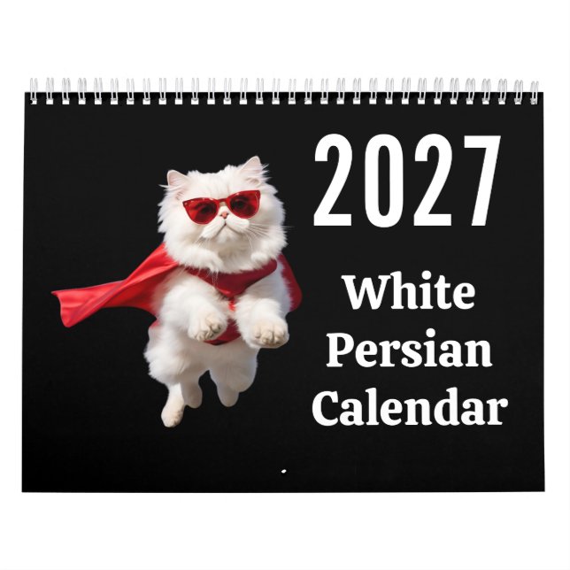 Calendário de Gatos Persas Brancos 2027 (Capa)