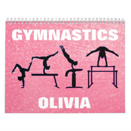 Calendário de Ginástica Rosa Pastel