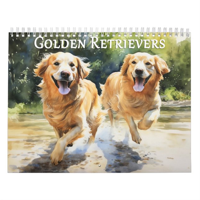 Calendário de Golden Retrievers, qualquer ano (Capa)