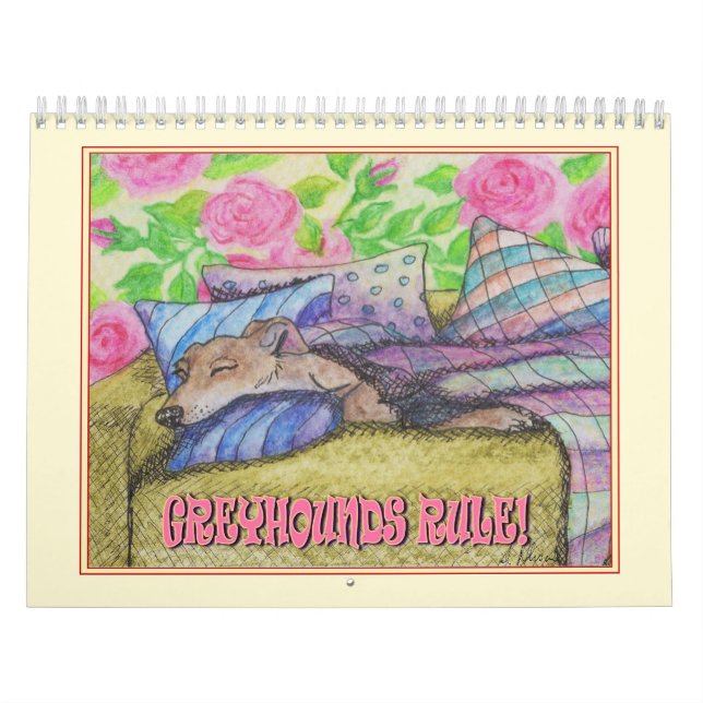 Calendário de Greyhound - Calendário de Parede par (Capa)