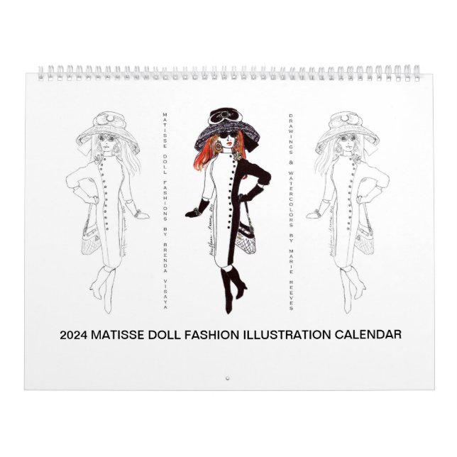 Calendário de Ilustração da Moda Doll Matisse 2024 (Capa)