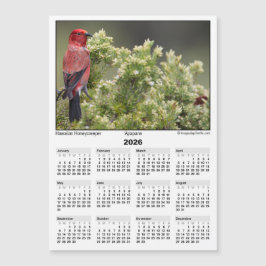 Calendário de Ímã 5x7 de 2026 Apapane Pássaro Hava