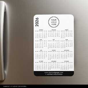 Calendário de Ímã de Logo Empresarial 2026