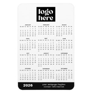 Calendário de Ímã de Logo Empresarial 2026