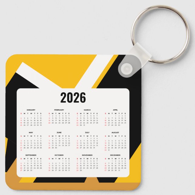 Calendário de Imóveis em Porta-Chaves 2026 | Preto (Verso)