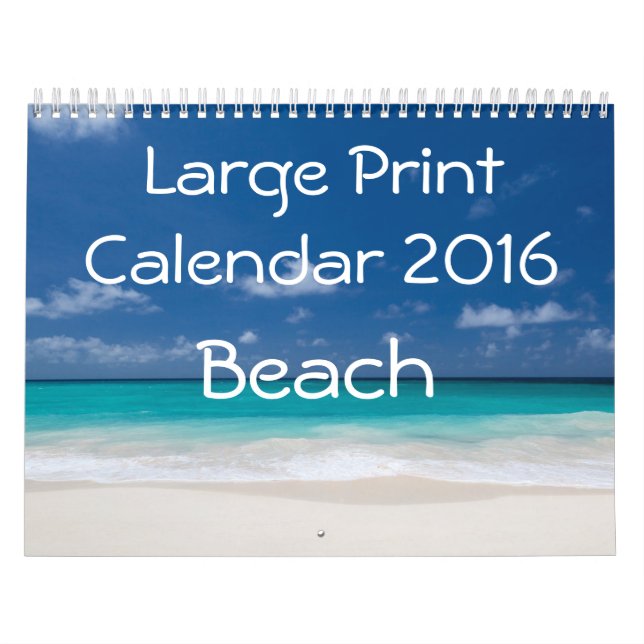 Calendário de Impressão Grande 2016 - Praia (Capa)