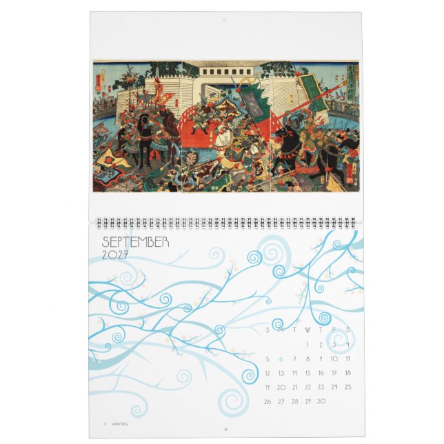 Calendário de Impressões de Woodblock Japonês Ukiy (Set 2027)