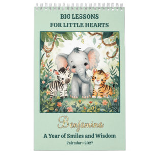 Calendário de Lições de Vida de Animais Fofos para