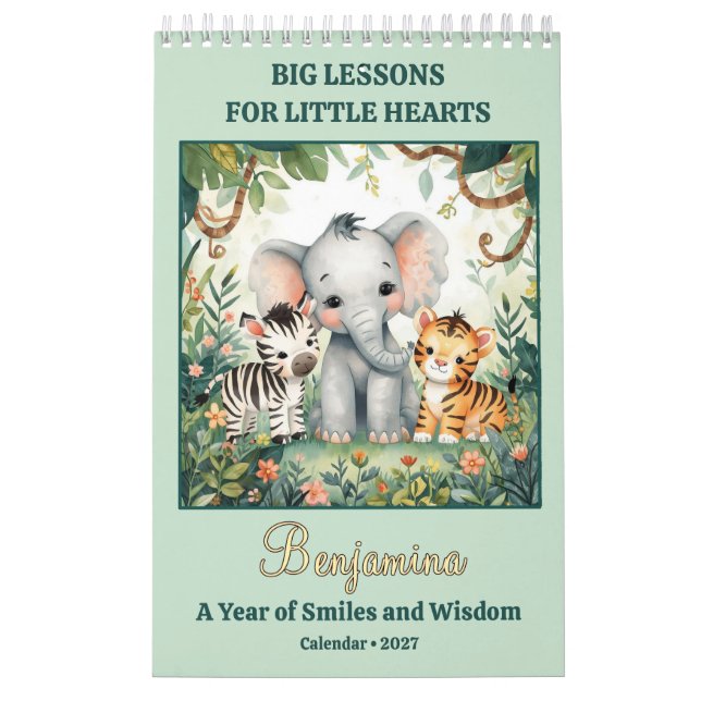 Calendário de Lições de Vida de Animais Fofos para (Capa)