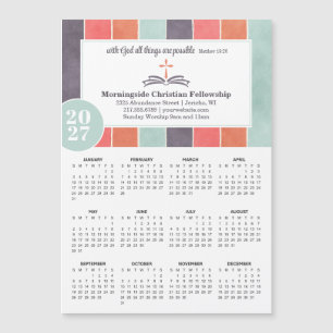 Calendário de Listras Multicoloridas de Promoção d