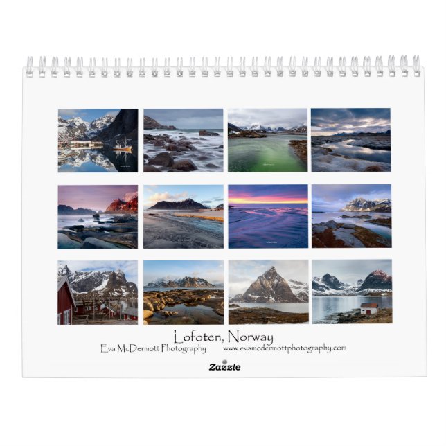 Calendário de Lofoten Noruega (Verso)